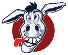 Stupid Donkey In Cartoon Style Sticker