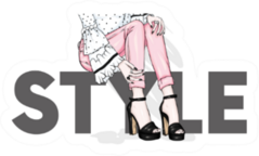 Style Pink Jeans Sticker