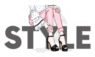 Style Pink Jeans Sticker