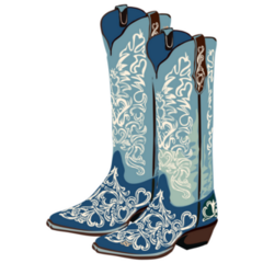 Stylish Blue Cowgirl Boots Sticker