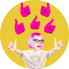 Stylish Collage Thumbs Up Yellow Sticker