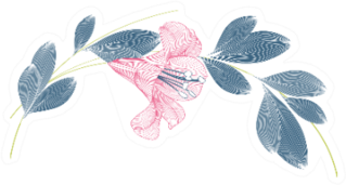 Stylish Cute Spring Background With Lily Flowers Sticker