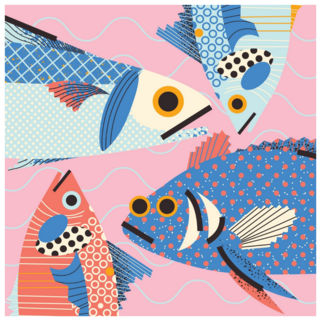 Stylish Fish Cartoon Sticker