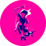 Stylish Girl Skater Jumping Sticker