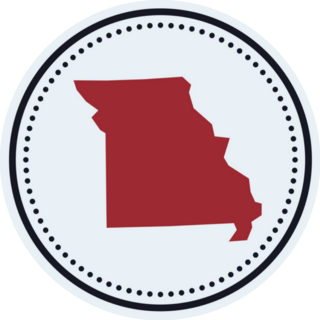 Stylish Minimal Missouri Badge With Map Sticker