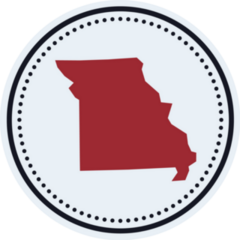 Stylish Minimal Missouri Badge With Map Sticker