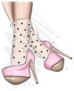 Stylish Pink Heels And Lace Socks Sticker