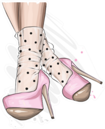 Stylish Pink Heels And Lace Socks Sticker