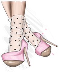 Stylish Pink Heels And Lace Socks Sticker