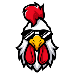 Stylish Rooster With Sunglasses Sticker