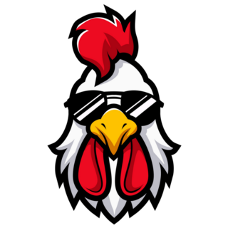 Stylish Rooster With Sunglasses Sticker