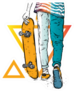 Stylish Skater Illustration Sticker
