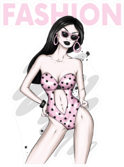 Stylish Swimsuit Fashion Sticker