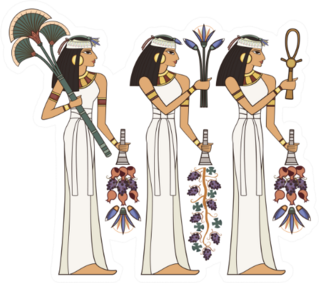 Stylized Ancient Egypt Scene Sticker