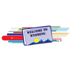 Stylized Banner For Wyoming Welcome Sticker