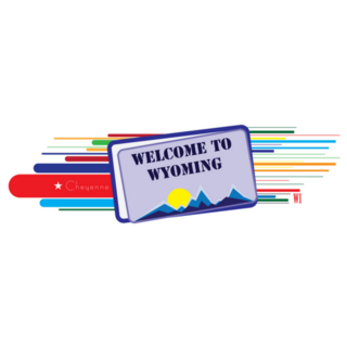Stylized Banner For Wyoming Welcome Sticker