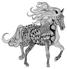 Stylized Black Horse Illustration Sticker