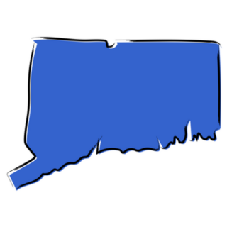 Stylized Blue Sketch Map Of Connecticut Sticker