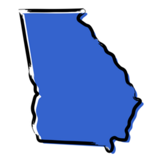 Stylized Blue Sketch Map Of Georgia Sticker