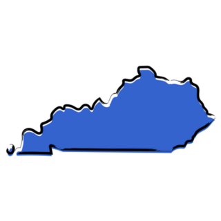 Stylized Blue Sketch Map Of Kentucky Sticker