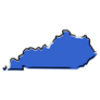 Stylized Blue Sketch Map Of Kentucky Sticker