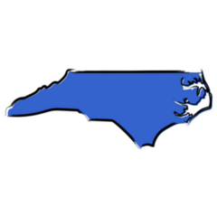 Stylized Blue Sketch Map Of North Carolina Sticker