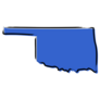 Stylized Blue Sketch Map Of Oklahoma Sticker