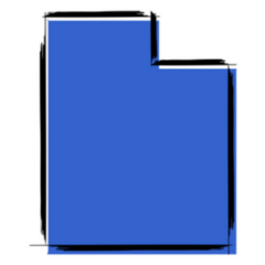 Stylized Blue Sketch Map Of Utah Sticker