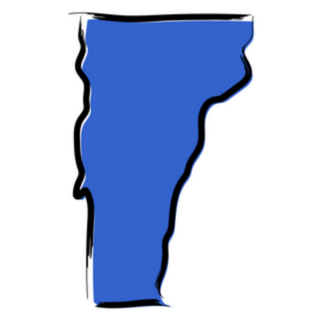 Stylized Blue Sketch Map Of Vermont Sticker
