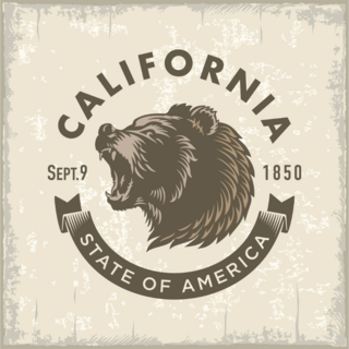 Stylized California Bear Logo Sticker