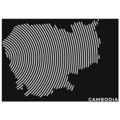 Stylized Cambodia Map Sticker