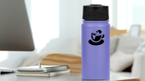 Stylized Coffee Mug Transfer Sticker on a Water Bottle (New) example