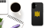 Stylized Eagle From German Coat Of Arms Sticker on a Phone (New) example