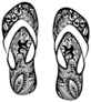 Stylized Fantasy Patterned Pair Of Flip Flops Sticker
