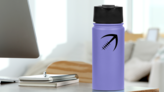 Stylized Football Outline Sticker on a Water Bottle (New) example