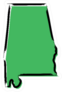 Stylized Green Sketch Map Of Alabama Sticker