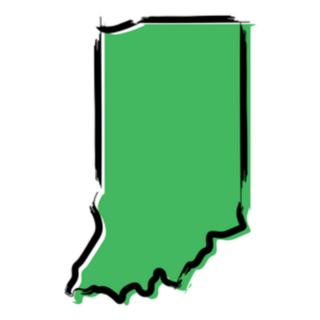 Stylized Green Sketch Map Of Indiana Sticker