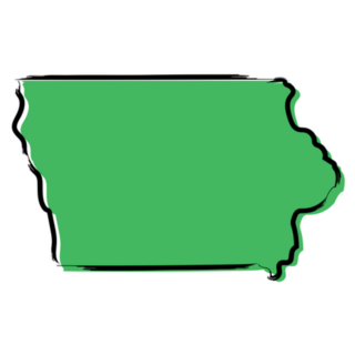 Stylized Green Sketch Map Of Iowa Sticker