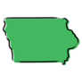 Stylized Green Sketch Map Of Iowa Sticker