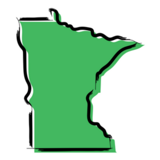 Stylized Green Sketch Map Of Minnesota Sticker
