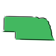 Stylized Green Sketch Map Of Nebraska Sticker
