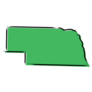 Stylized Green Sketch Map Of Nebraska Sticker