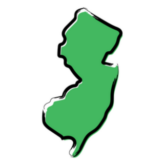 Stylized Green Sketch Map Of New Jersey Sticker