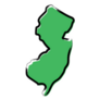 Stylized Green Sketch Map Of New Jersey Sticker