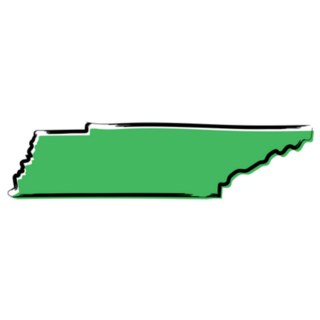 Stylized Green Sketch Map Of Tennessee Sticker