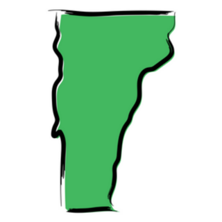 Stylized Green Sketch Map Of Vermont Sticker