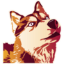 Stylized Husky Portrait Sticker