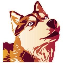 Stylized Husky Portrait Sticker
