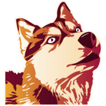 Stylized Husky Portrait Sticker