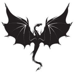 Stylized Image Of Dragon In Black And White Sticker